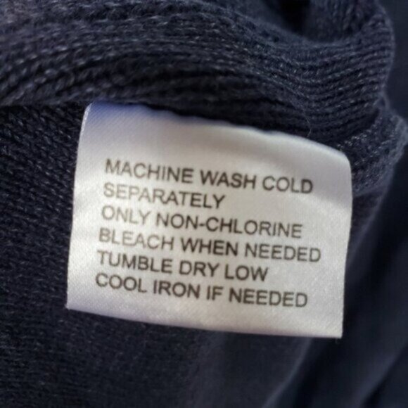 Ribbed Distressed Sweater Unisex Like New Denim like Size L - Picture 9 of 10